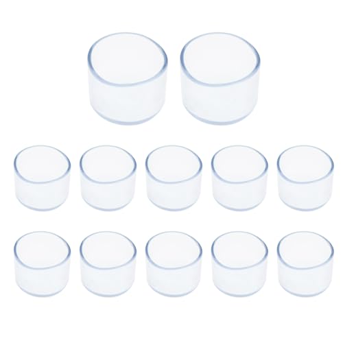 Round Chair Leg Caps,PVC Furniture Feet Covers,TTZEZE Transparent Round Floor Protectors,Clear Table Feet Covers Preventing Plastic Chair Leg Covers Scratches and Noise 30mm/1.18'', 12 - size: 1.18 inches