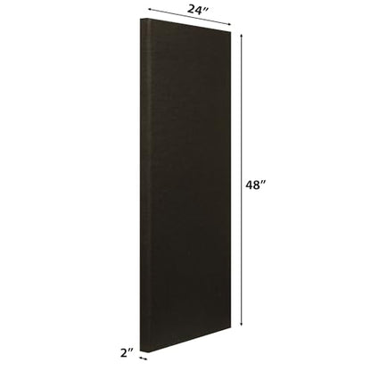 ATS Acoustics Sound Absorbing Acoustic Panel 24" x 48" x 2" Beveled Edge (Black) - color: Black