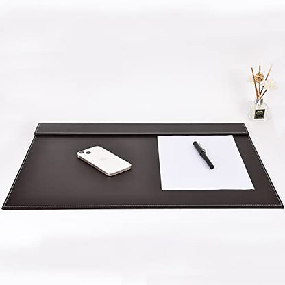 KINGFOM Ultra-Smooth PU Leather Desk Pad & Mat Office Desk Drawing & Writing Board A3/ A4 File Paper Clip Table Protector Mat on Top Large 24''x18'' (Brown) - color: Brown-a006