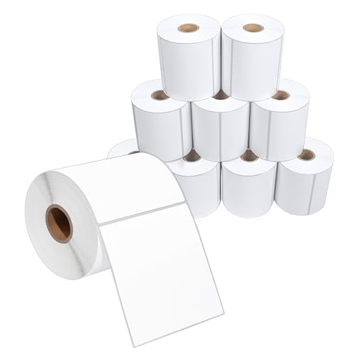 4" X 4” Direct Thermal Labels (3500 Count, 10 Rolls) Perforated - size: 4" X 4"