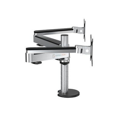 OmniView Dual Monitor Stand - Height Adjustable Arms for 24"-27" Screens - Desk Mount with 360° Rotation - VESA Compatible - Each Arm Supports up to 15lbs | Black - size: Dual Arms