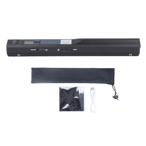 Focket Portable Document Scanner, 900 Dpi Handheld Photo Scanner Compact Lightweight with 32GB SD Card Storage for Home Office Business Travel (Black) - color: Black
