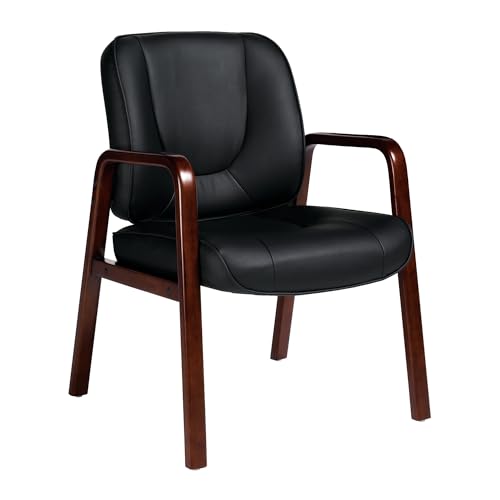 Offices To Go Luxhide Faux Leather Guest Chair, Black/Cordovan (OTG11770BCX)