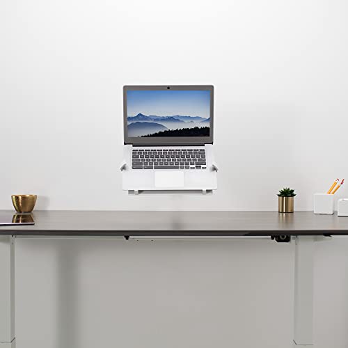 VIVO Height Adjustable Pneumatic Extended Arm Laptop Wall Mount, Full Motion Articulating Notebook Tray, Fits 10 to 15.6 inch Screen, White, MOUNT-V001GLW - color: White