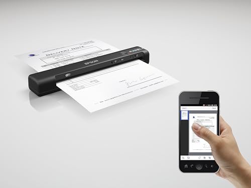 Epson ES-60W Wireless Compact Lightweight Sheetfed Mobile Color Document Scanner in Retail Packaging