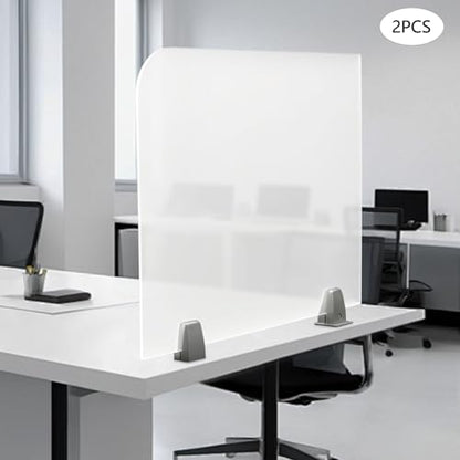 2PACK Acrylic Free Standing Screen, 23 x 18 inch Clear Divider for Desk Privacy Home & Office Partitions for Table Top Workstation, P Cubicle Panel for Work - size: 2PCS 23" x 18"