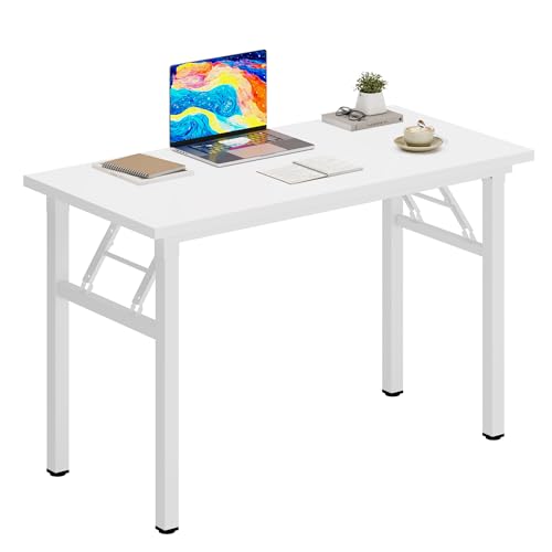 DlandHome 31.5 Inch Small Folding Computer Desk for Home Office, White - color: White + White, size: 31.5 Inches