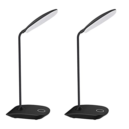 DEEPLITE LED Desk Lamp Battery Operated Lights Cordless Rechargeable Lamp, Flexible Portable Light for Bed Craft Nail Home Office, Eye-Caring Dimmable Small Desk Lamp Wireless Reading Lamp - 2 Pack - color: Black, size: 2 Pack