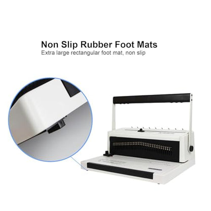Book Punching Binding Machine, Manual Twin Loop Wire Binder, Adjustable Number of Holes, 20 Sheets Punch Capacity, 3:1 Pitch Binding, for Reports, Contracts, Booklets, and School Documents