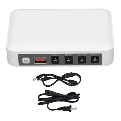 6000mAh Mini UPS Battery Backup, 5 Outlets Backup Battery Power Supply with DC 5V 9V 12V Multi Voltage Output, Uninterruptible Power Supply for WiFi Router, Security Camera (US Plug)