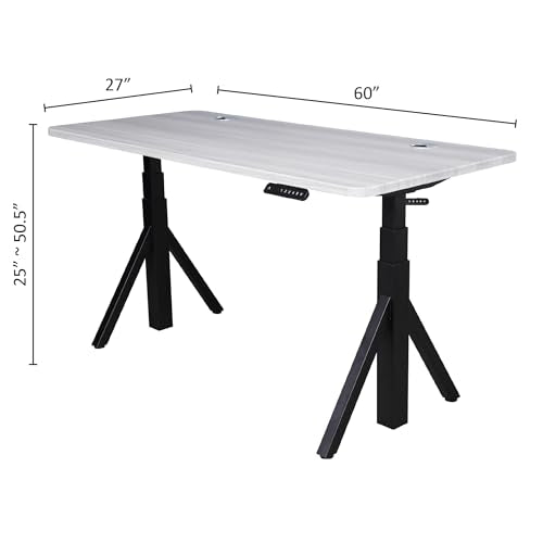 ApexDesk Quattro Series 60" Electric Adjustable Standing Computer Desk for Home and Office Width and Height Adjustable, Rectangular Grey - color: Grey Rectangular, size: 60" Rectangular