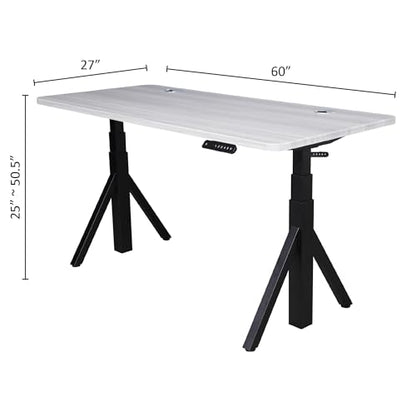 ApexDesk Quattro Series 60" Electric Adjustable Standing Computer Desk for Home and Office Width and Height Adjustable, Rectangular Grey - color: Grey Rectangular, size: 60" Rectangular
