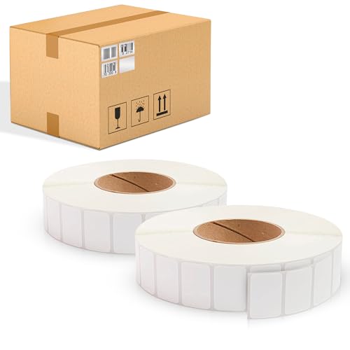 ABC PACK & SUPPLY Thermal Transfer Labels 1.5 x 1 Inch, White Matte Shipping Labels, 3" Core, Perforated, 5400 Labels per Roll, 8 Rolls, Permanent Adhesive, Industrial Printer Compatible - style: 1.5" x 1" / 43200 Pack