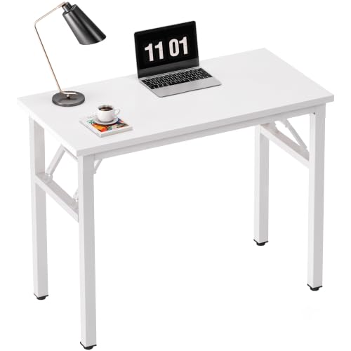 Need Small Folding Computer Desk, 31.5 Inch Writing Table, White | No-Assembly, Sturdy Foldable Desk for Home Office, Bedroom, Dorm Room, Student Study, Collapsible, Compact, Easy Storage - color: White, size: 31.5 inches