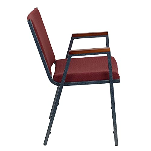 Flash Furniture 4 Pack HERCULES Series Heavy Duty Burgundy Patterned Fabric Stack Chair with Arms - color: Burgundy Patterned Fabric, size: Set of 4