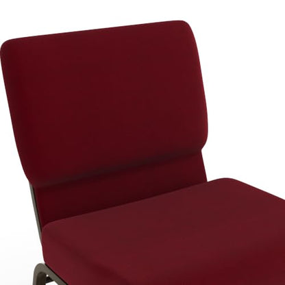 Flash Furniture 4 Pack HERCULES Series 21''W Stacking Church Chair in Burgundy Fabric - Gold Vein Frame - color: Burgundy Fabric/Gold Vein Frame, size: Set of 4