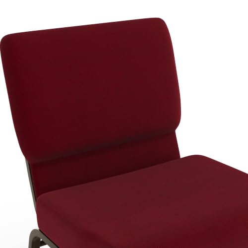 Flash Furniture HERCULES Series 21''W Stacking Church Chair in Burgundy Fabric - Gold Vein Frame - color: Burgundy Fabric/Gold Vein Frame, size: Set of 1