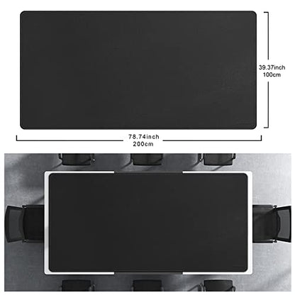 CENNBIE 78.7" x 39.4" Leather Desk Mat, Extra Large Desk Pad for Full Desk - color: Black, size: 39.4" x 78.7"