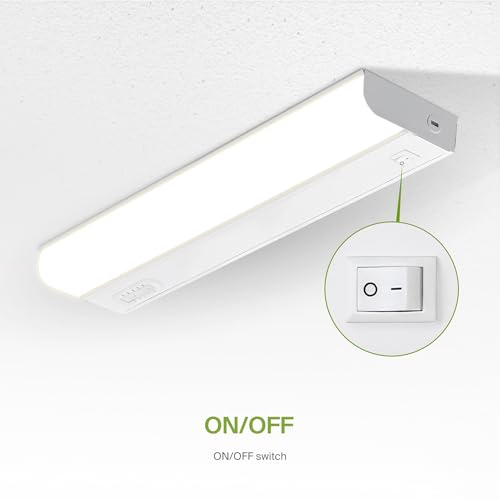 ASD LED Under Cabinet Lighting Hardwired, 18 Inch 10W 2700K-5000K Selectable, 807LM, CRI90+, Direct Wire Linkable Under Counter Lights for Kitchen, Dimmable Under Cabinet Lights, White, UL, 20 Pack - color: 18 Inch White, size: 20 Pack