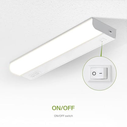 ASD LED Under Cabinet Lighting Hardwired, 18 Inch 10W 2700K-5000K Selectable, 807LM, CRI90+, Direct Wire Linkable Under Counter Lights for Kitchen, Dimmable Under Cabinet Lights, White, UL, 20 Pack - color: 18 Inch White, size: 20 Pack