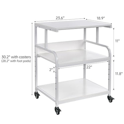 Fannova White Printer Stand Table, 23.6"x18.9"x30" Large Size with Storage - color: White, size: 23.6"W x 18.9"D x 30"H
