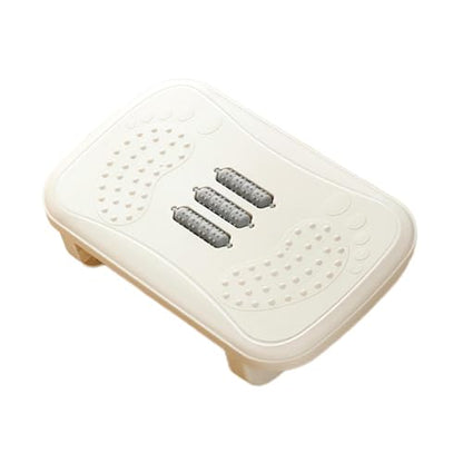 Office Desk Footrest Rocking Foot Stool Ergonomic Support Massage Rollers Solid PP Material Suitable for Working Adults Kids Home, White - color: White