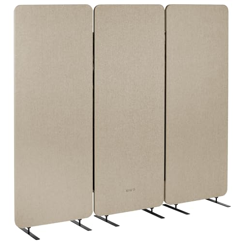 VIVO Beige Freestanding 72 x 66 in Privacy Panel, PP-3-T072BE - color: Beige, size: 72" wide, 66" Tall