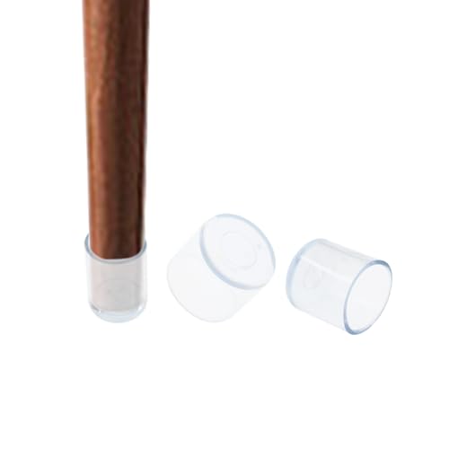 Round Chair Leg Caps,PVC Furniture Feet Covers,TTZEZE Transparent Round Floor Protectors,Clear Table Feet Covers Preventing Plastic Chair Leg Covers Scratches and Noise 25mm/0.98'', 12 - size: 0.98 inches
