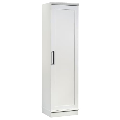 Sauder HomePlus Pantry Storage Cabinet, Soft White | Single Door, Adjustable Shelves, Kitchen Storage Cabinet - color: White