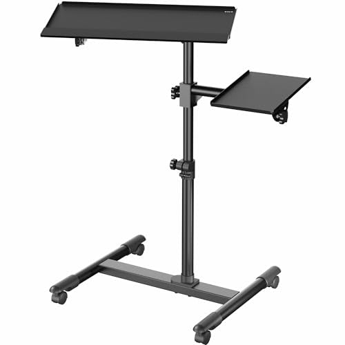 VIVO Black Mobile Keyboard Tray and Mouse Pad Cart, CART-KB1A