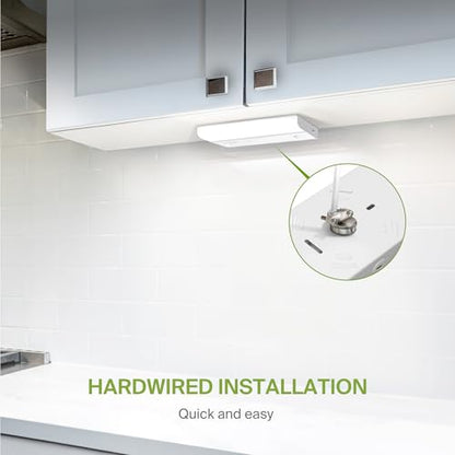 ASD LED Under Cabinet Lighting Hardwired, 9 Inch 4W 2700K-5000K Selectable, 337LM, CRI90+, Direct Wire Linkable Under Counter Lights for Kitchen, Dimmable Under Cabinet Lights, White, UL Certified - color: 9 Inch White, size: 1 Pack