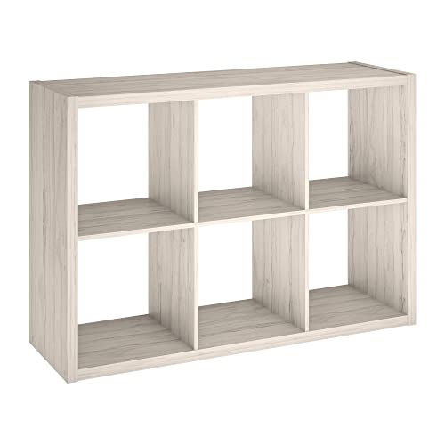 ClosetMaid Decorative Open Back 6-Cube Storage Organizer, Bleached Walnut - color: Bleached Walnut, size: 6-Cube