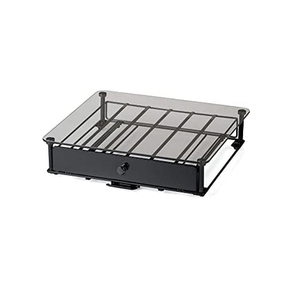 Nifty Rolling Coffee Pod Drawer – Tempered Glass, Black, Compatible with K-Cups, 36 Pod Pack Holder, Compact Under Coffee Pot Storage Drawer, Slim Home Kitchen Counter Organizer