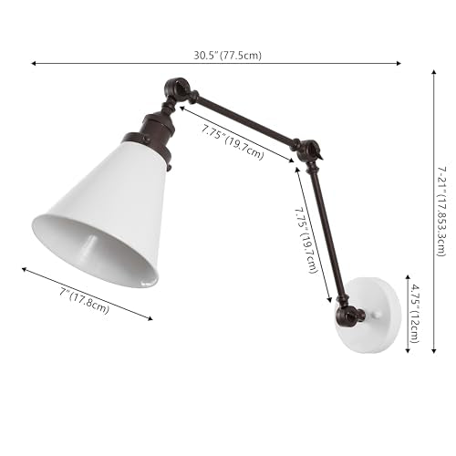 JONATHAN Y Rover 1-Light Wall Sconce 7", White/Oil Rubbed Bronze, Set of 2 - color: White/Oil Rubbed Bronze, size: Set of 2