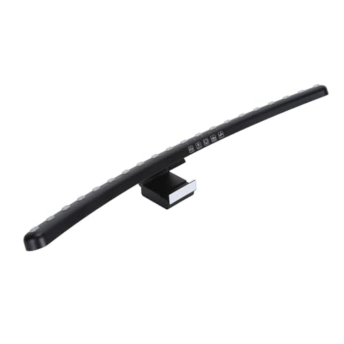 2 in 1 RGB Monitor Light Bar, Curved Computer Monitor Lamp Bar with Dual Light Source, Voice - Activated Musical Rhythm & Eye - Caring Dimmable Backlight for Office