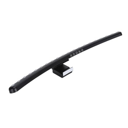 2 in 1 RGB Monitor Light Bar, Curved Computer Monitor Lamp Bar with Dual Light Source, Voice - Activated Musical Rhythm & Eye - Caring Dimmable Backlight for Office