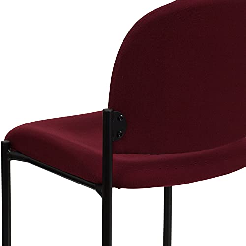 EMMA + OLIVER Burgundy Fabric Stackable Steel Side Reception Chair - color: Burgundy Fabric