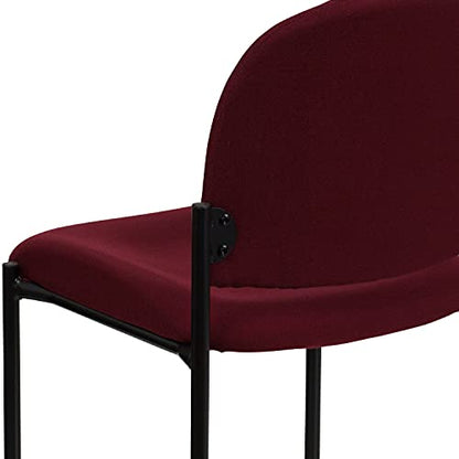 EMMA + OLIVER Burgundy Fabric Stackable Steel Side Reception Chair - color: Burgundy Fabric