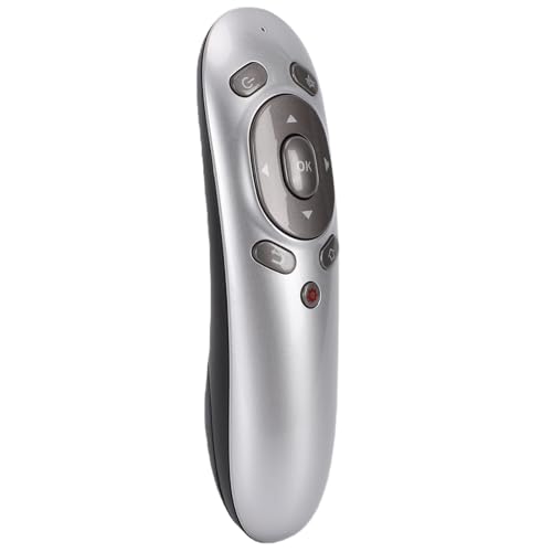 Wireless Presentation Clicker, Mouse Pointer Control, 15m Operating Range USB Clicker for Windows, VistaAndroid 4.0 and Above, Ergonomic Design and Durable ABS Material