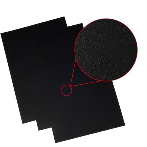 RAYSON 8.5" x 11" Black Leather Texture Binding Covers, 12 Mil Thick, 230gsm Paper, Un-Punched, Letter Size, 100 Pack