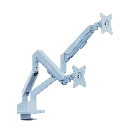 Pixio PS1D Wave Blue Dual Monitor Arm Stand Desk Mount - Fits up to 32 inches Monitors and up to 19.8lbs. VESA Compatibility and Integrated Cable Management - color: Blue, size: Dual