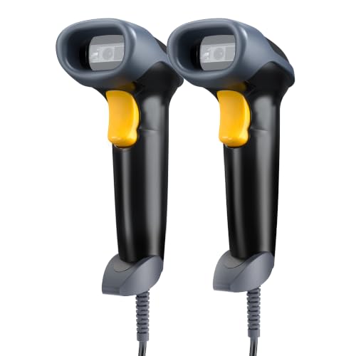 Eyoyo 2-Pack EYH2 Handheld USB Wired 2D 1D Barcode Scanner Reader for POS - color: Black-2