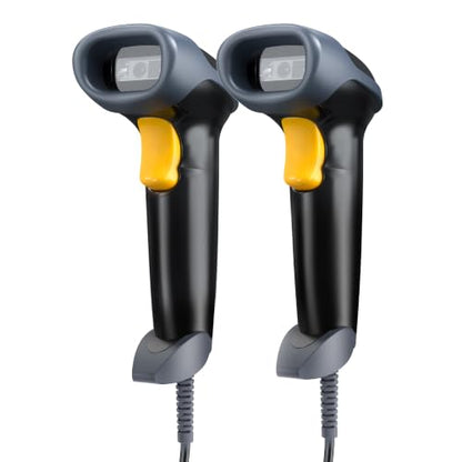Eyoyo 2-Pack EYH2 Handheld USB Wired 2D 1D Barcode Scanner Reader for POS - color: Black-2