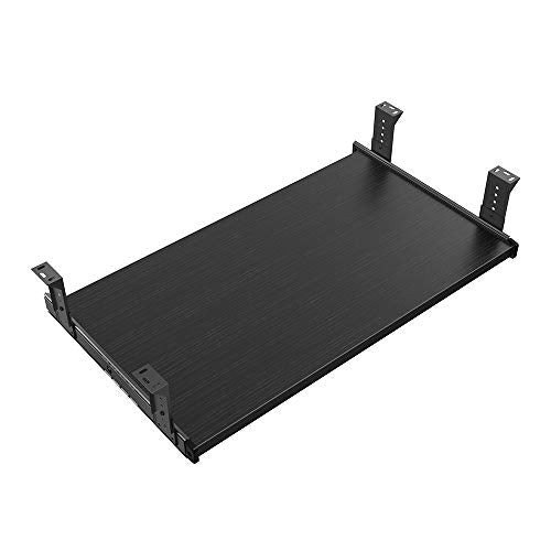 FRMSAET Office Product 20/24/30 inch Keyboard Drawer Tray(24 inch, Black) | Heavy Duty Wood Pull-Out Under Desk Computer Platform Sliding Drawer Suits with Adjustable Height Slides, Save Space - color: Black, size: Medium