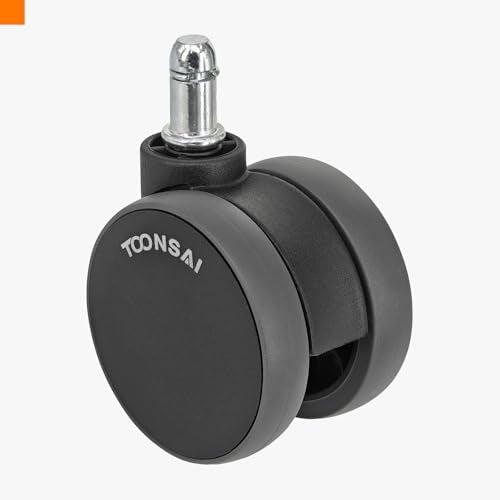 Office Desk Chair Wheels Replacement, Computer Gaming Casters for Carpet，2.5 Inch Stem 7/16-7/8 Set of 5 for Furniture Hardwood Hard Floors Chair Casters Tile Smooth Safe Quiet Rolling 660LB - style: 2.5 inch（Black & Grey）