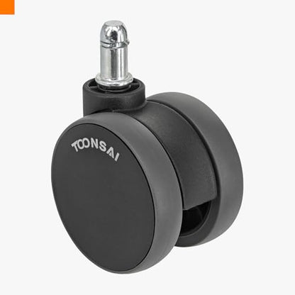 Office Desk Chair Wheels Replacement, Computer Gaming Casters for Carpet，2.5 Inch Stem 7/16-7/8 Set of 5 for Furniture Hardwood Hard Floors Chair Casters Tile Smooth Safe Quiet Rolling 660LB - style: 2.5 inch（Black & Grey）