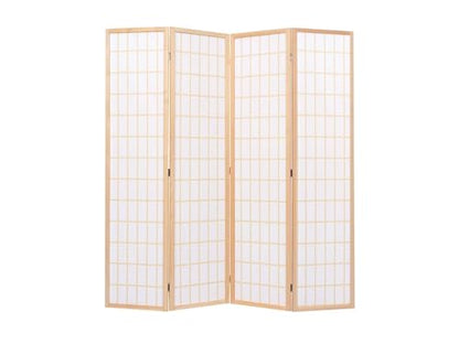 4 Panels Room Divider Privacy Screen Shoji Divider 6ft High Japanese Style Privacy Room Divider (Natural, 4 Panels) - color: Natural, size: 4 panels