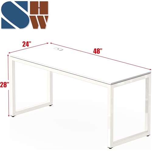 SHW 48-Inch Commercial-Grade Office Computer Desk, White - color: White, size: 48-Inch