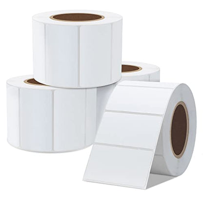 Hybsk 2.25x1.25 inch Direct Thermal Labels for Barcodes, Address, Compatible with Rollo Label Printer & Zebra Desktop Printers (2.25"x1.25",4 Rolls White) - color: 4 Rolls White, size: 2.25"x1.25"
