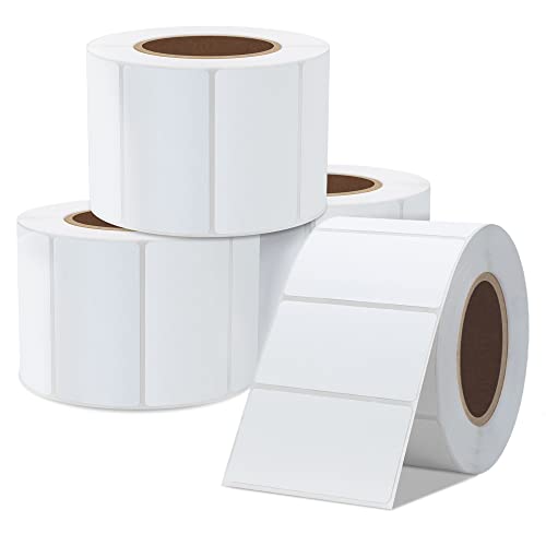 Hybsk 2.25x1.25 inch Direct Thermal Labels for Barcodes, Address, Compatible with Rollo Label Printer & Zebra Desktop Printers (2.25"x1.25",4 Rolls White) - color: 4 Rolls White, size: 2.25"x1.25"